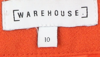 Warehouse Women's Orange A-Line Skirt Size 10