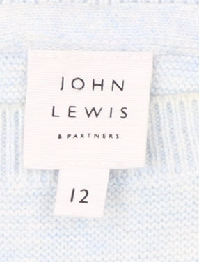 John Lewis Women's Blue Cotton Pullover Jumper Size 12