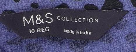 Marks & Spencer Women's Blue Animal Print Shirt Dress