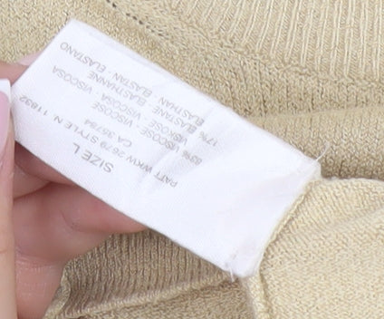Windsmoor Women's Beige Mock Neck Long Sleeve Jumper L