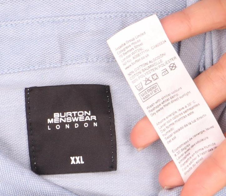 Burton Menswear London 2XL Blue Men's Dress Shirt