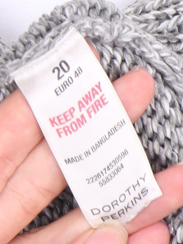 Dorothy Perkins Women's Grey Roll Neck Jumper Size 20