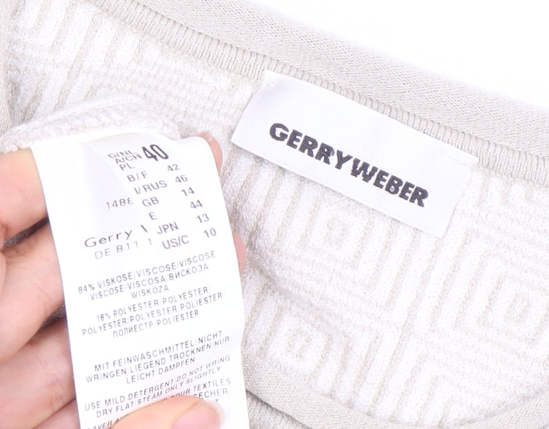 Gerry Weber Women’s Beige Geometric T-Shirt Size 14