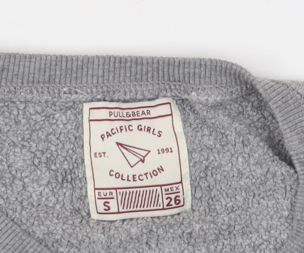 Pull&Bear Women's Grey Pullover Sweatshirt, Size 8