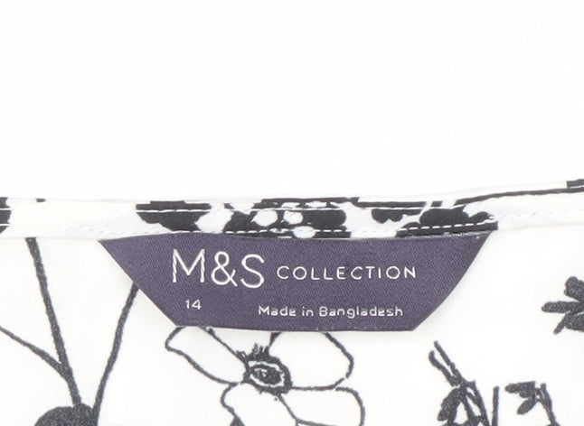 Marks & Spencer Women's Black Floral Blouse Size 14