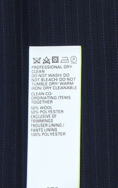 Marks & Spencer Men's Blue Trousers, 34/29, Wool Blend