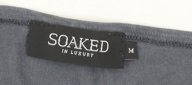 Soaked in Luxury Women's Grey V-Neck Long Sleeve Top