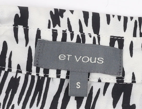 et vous Women's Black Animal Print Shirt Dress S