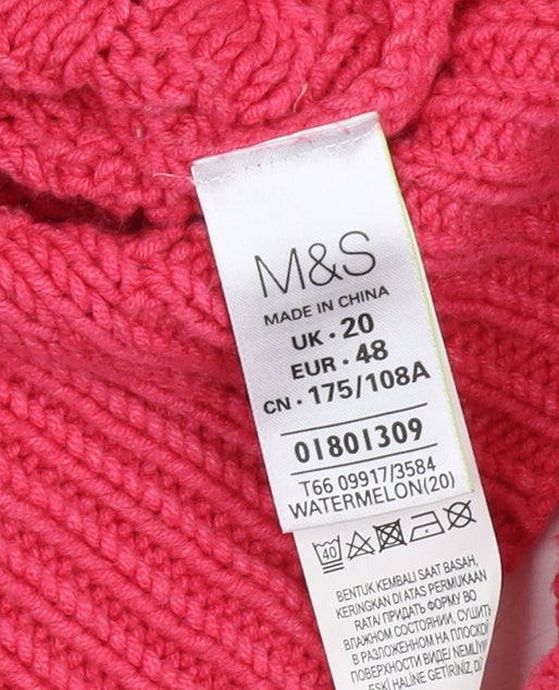 Marks & Spencer Women’s Pink Cable-Knit Jumper