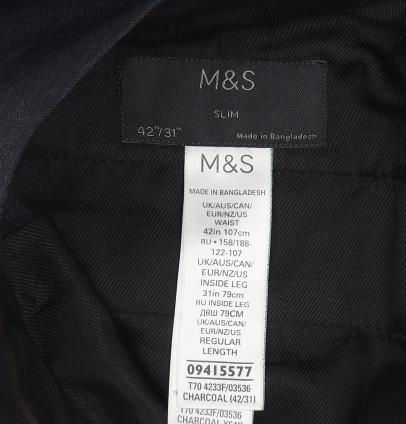 Marks & Spencer Men's Black Slim Dress Pants