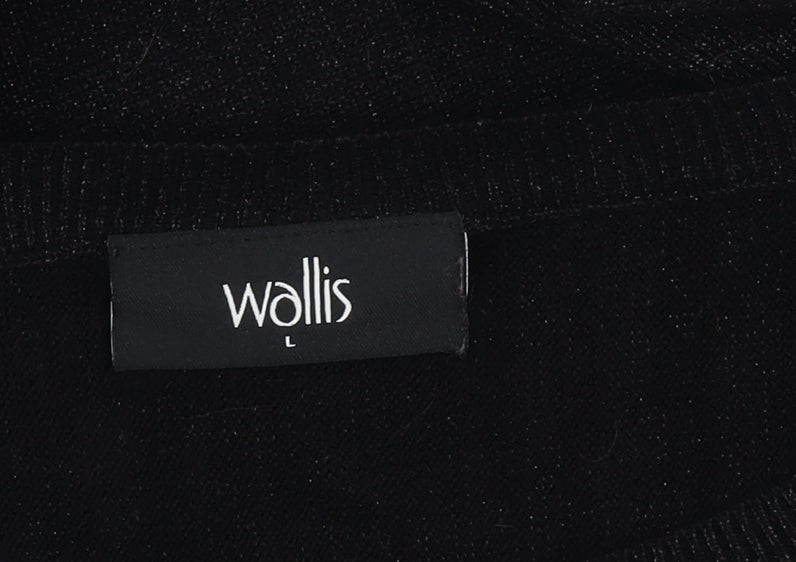 Wallis Women’s Black Jumper, L Size, Viscose Blend