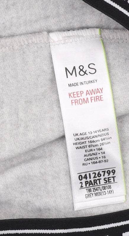 Marks & Spencer Girls Grey Jogger Trousers 13-14 Years