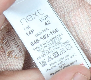 Next Women Ivory Polka Dot Pullover, Size 14 Plus
