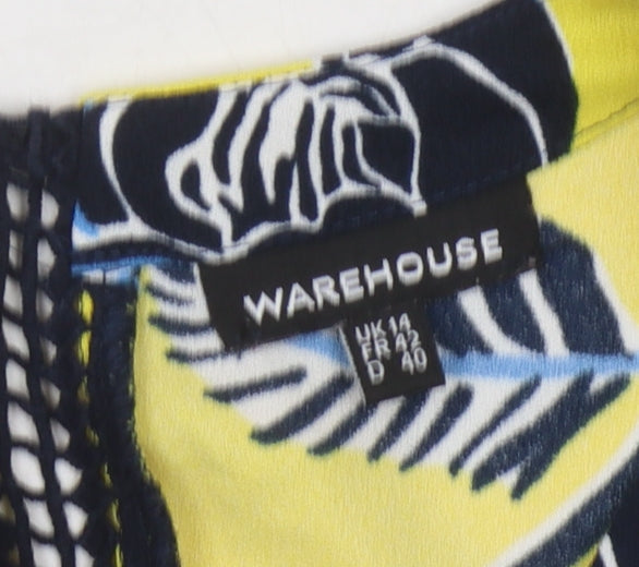 Warehouse Women's Yellow Floral V-Neck Tank Top