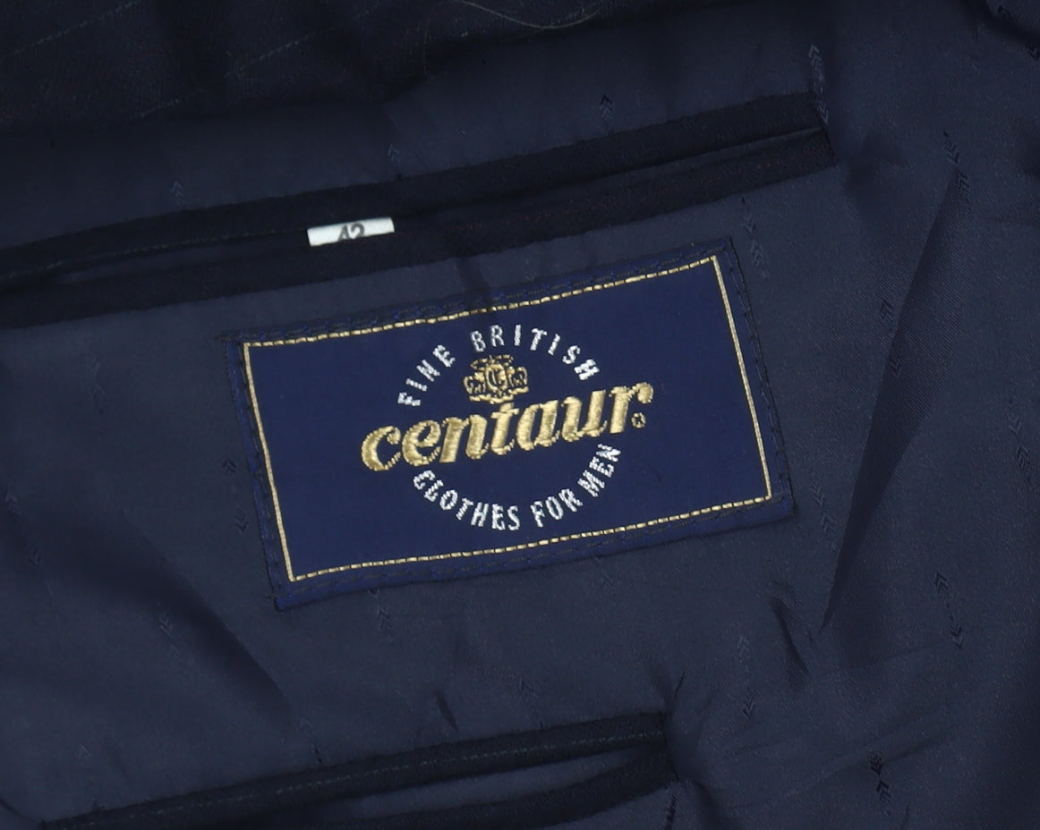 Centaur Men's Blue Wool Blazer 42 Regular Striped