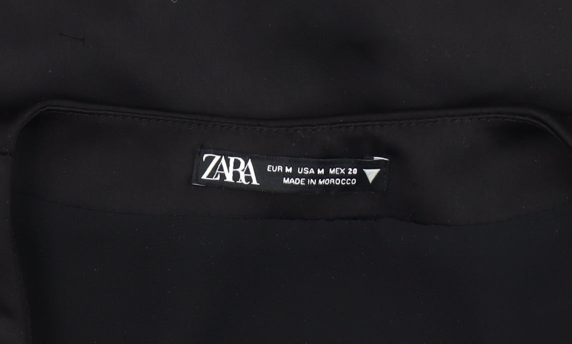 Zara Women's Black Cropped Blouse, Size 10, Casual Chic