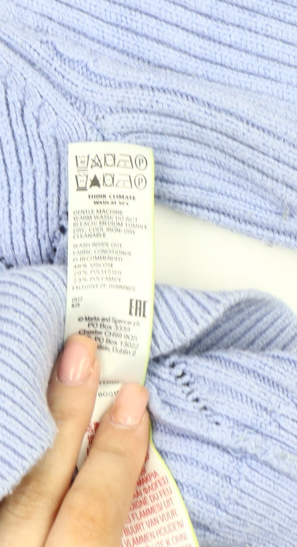 Marks & Spencer Women's Blue Knit Pullover Jumper