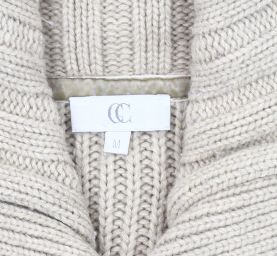 Country Casuals Women's Beige Knit Cardigan M with Button Detail