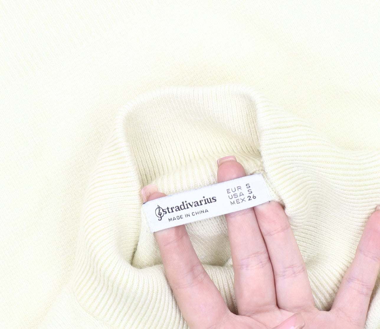 Stradivarius Women's Ivory Mock Neck Jumper