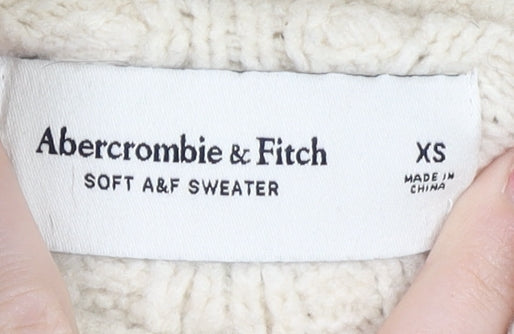 Abercrombie & Fitch Women's Ivory XS Cable-Knit Jumper