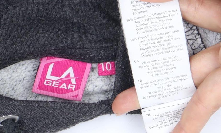LA Gear Women's Grey Pullover Hoodie Size 10