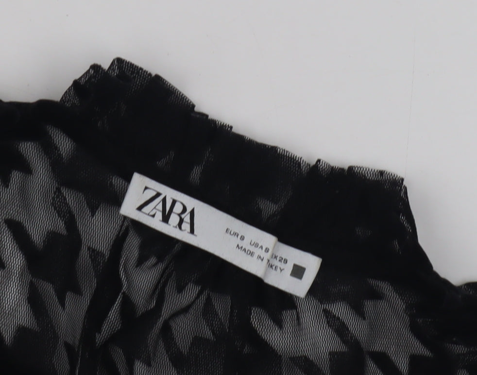 Zara Women's Black Mesh Blouse Size 10