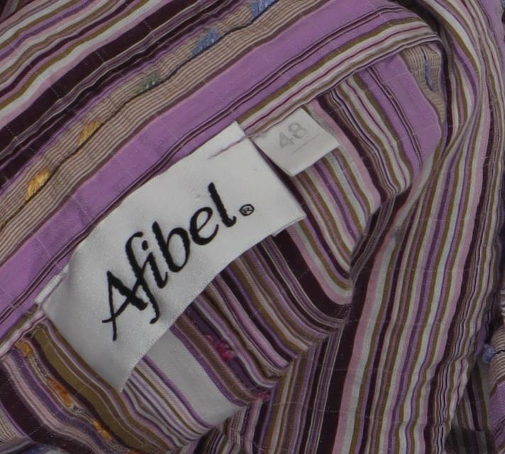 Afibel Women's Multicoloured Striped Button-Up Shirt