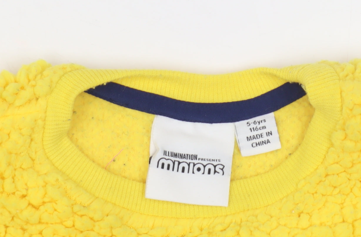 Minions Girls Yellow Fleece Pullover Sweatshirt 5-6 Years