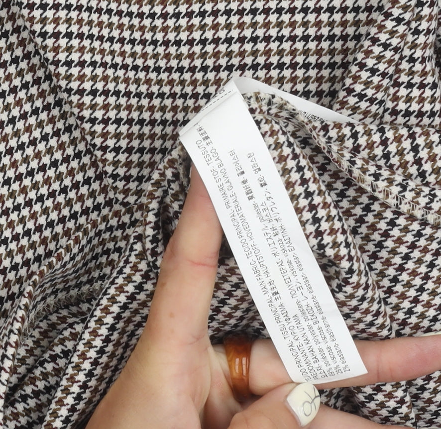 Zara Woman Women's Brown Houndstooth Dress Size 12