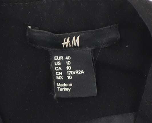 H&M Women's Black Mid-Length Jacket Size 12