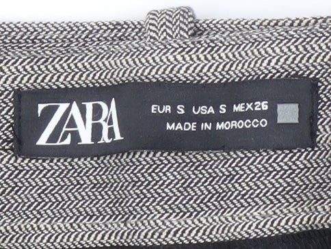 Zara Women's Grey Striped Trousers - Size S
