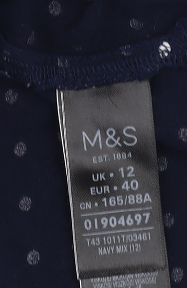 Marks & Spencer Women's Blue Polka Dot Blouse Size 12