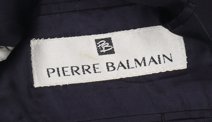 Pierre Balmain Men's Blue Wool Double-Breasted Blazer 40L