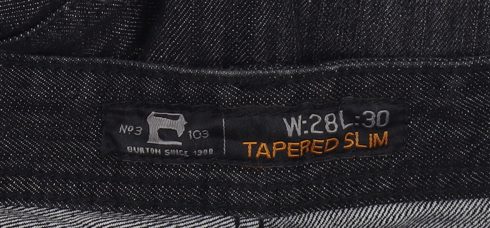 Burton Men's Black Slim Tapered Jeans Size 28