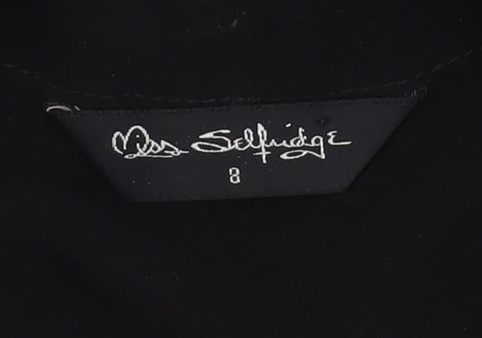 Miss Selfridge Black Sleeveless Blouse Women Size 8