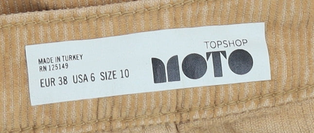 Topshop Women’s Brown Corduroy Button Skirt Size 10