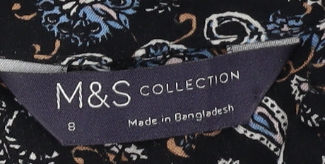 Marks & Spencer Women's Black Paisley Blouse Size 8