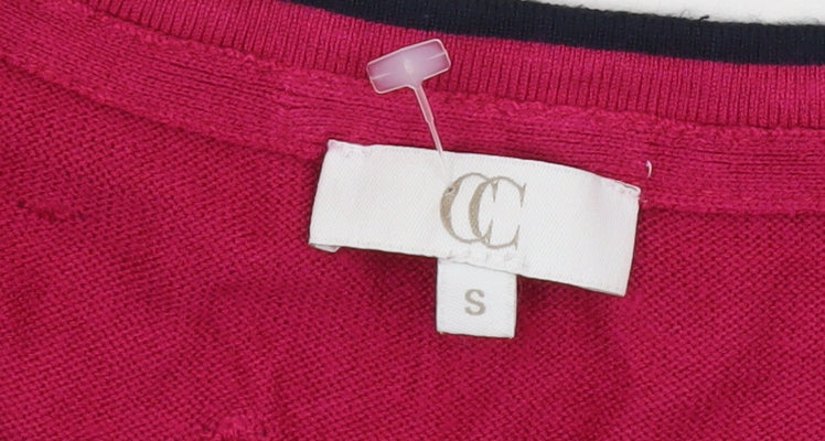 Country Casuals Women's Red Cardigan S Crew Neck Long Sleeve