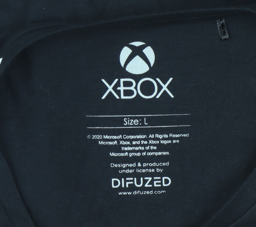Difuzed Xbox Black Men's T-Shirt L Gaming Short Sleeve