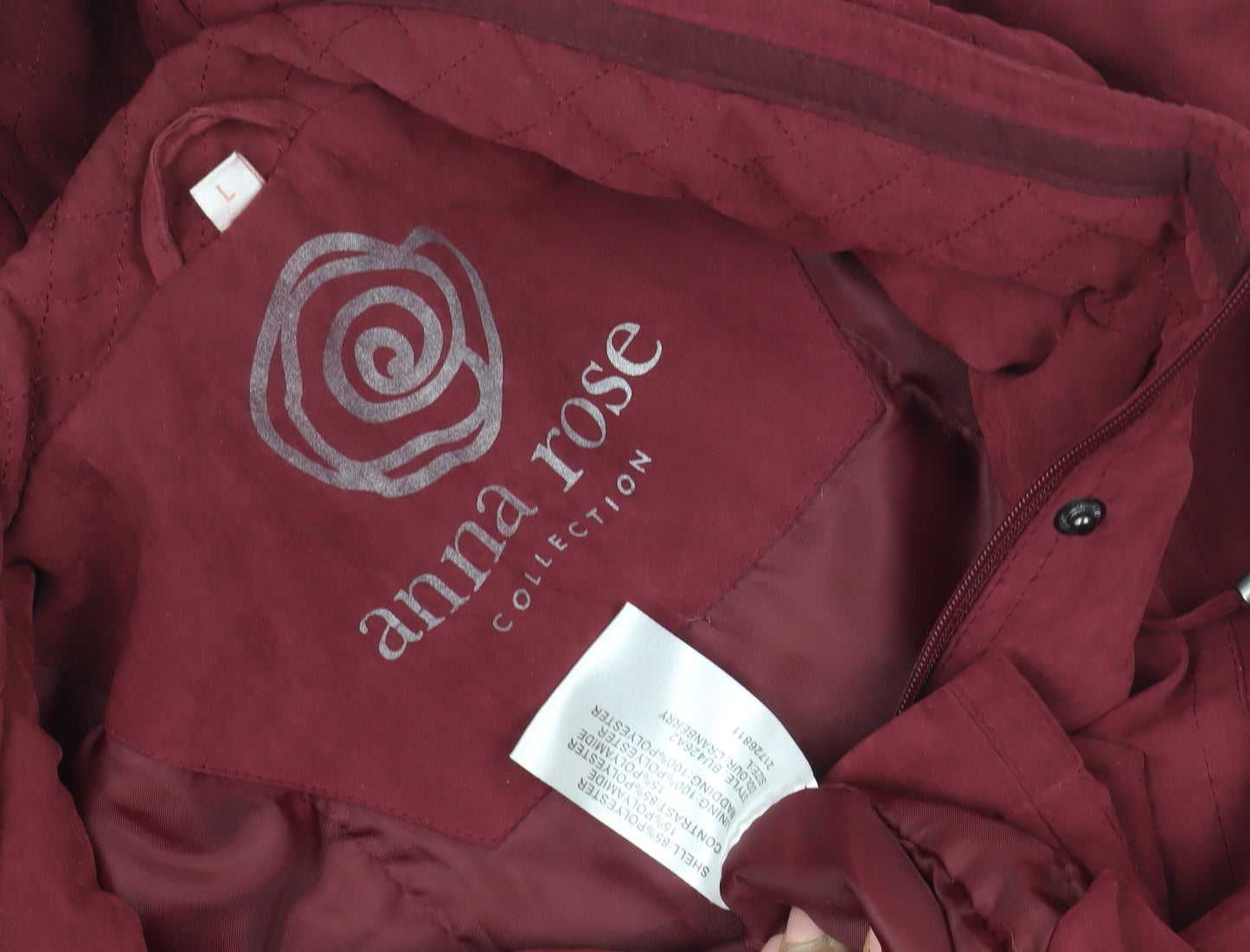 Anna Rose Women's Red Parka Coat, L, Hooded