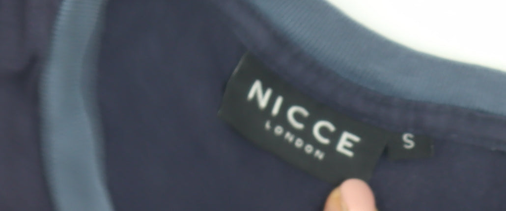NICCE Men's Blue Sleeveless T-Shirt - Small, Logo Accent