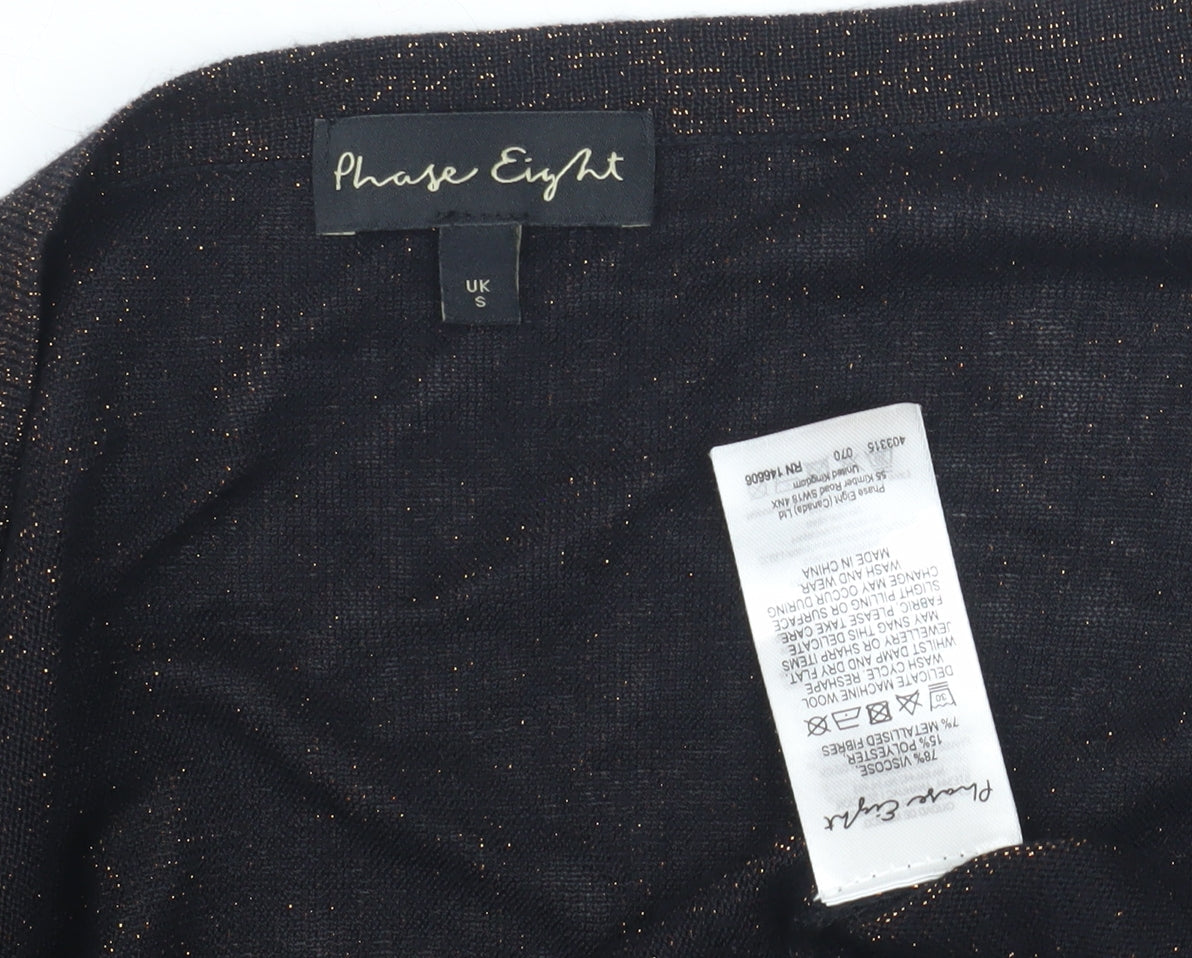 Phase Eight Women's Black Wrap Blouse - Size S, Party Style