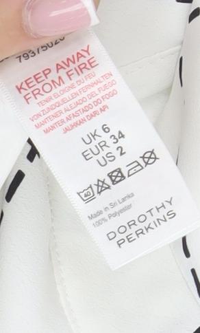 Dorothy Perkins Women's White Check Button-Up Shirt Petite