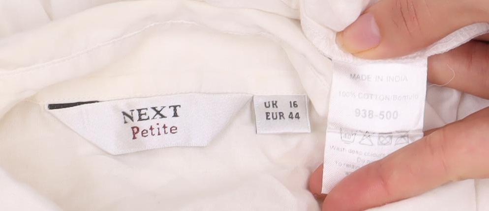 Next Women's Ivory Button-Up Petites Size 16 Shirt
