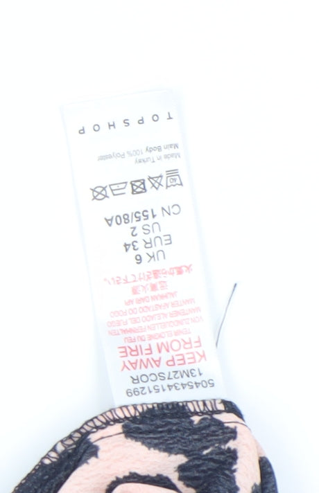 Topshop Women's Leopard Print Blouse, Size 6