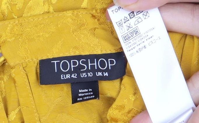 Topshop Yellow Blouse, Size 14, Long Sleeve, Women