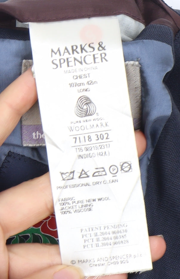 Marks & Spencer Men's Blue Wool Jacket Size L
