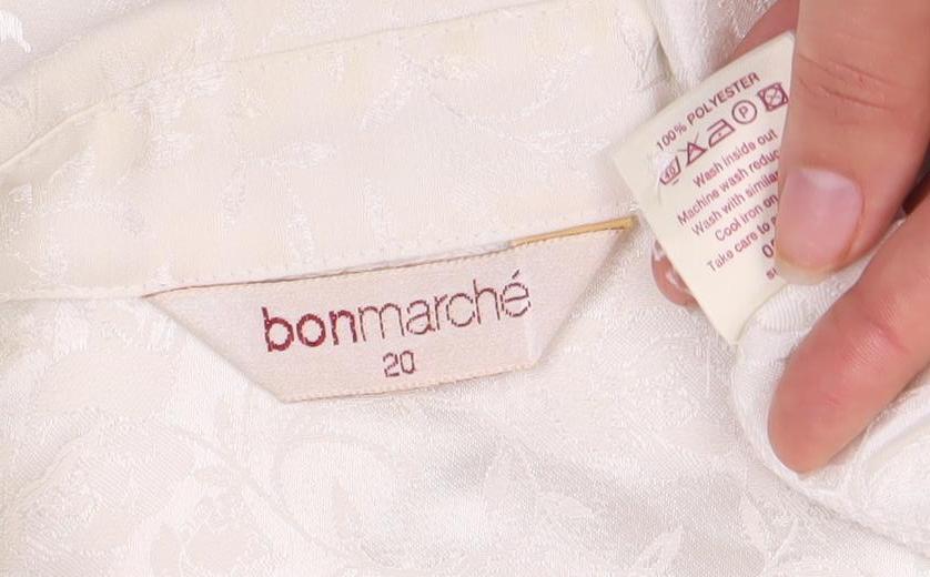 Bonmarché Women's White Floral Button-Up Shirt Size 20