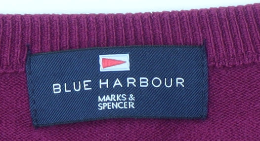 Marks & Spencer Men's Red V-Neck Pullover XL