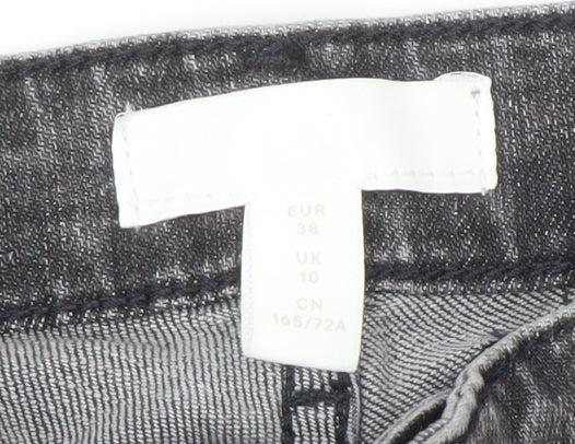 Brand and care label for H&M Grey Skinny Denim Jeans for women’s -, size UK 10